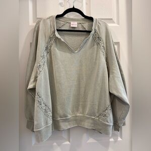 Green Lace Sweatshirt